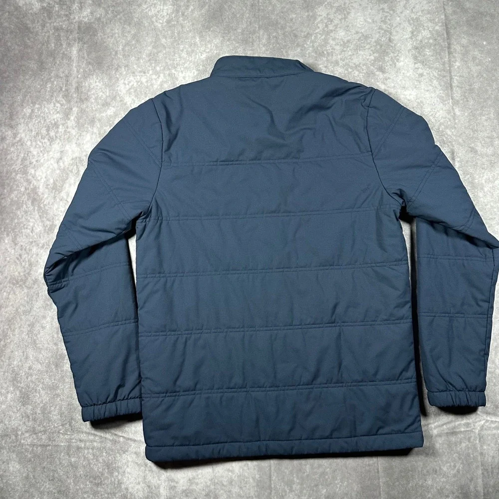 TravisMathew Mens Navy Blue Quilted Puffer Full Zip Jacket Small Small